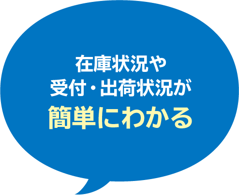 在庫状況や
受付・出荷状況が
簡単にわかる